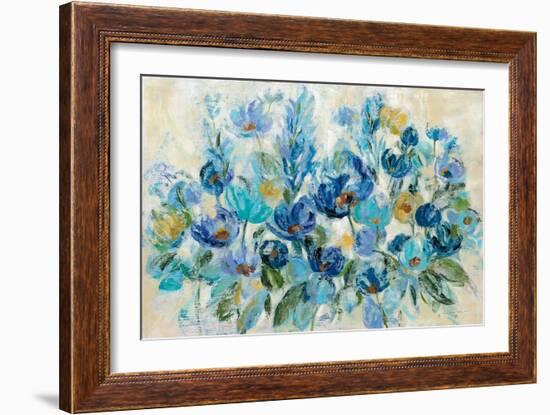 Scattered Blue Flowers-Silvia Vassileva-Framed Art Print