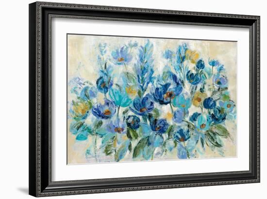 Scattered Blue Flowers-Silvia Vassileva-Framed Art Print