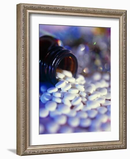 Scattered Homeopathy Pills From a Pill Bottle-Cordelia Molloy-Framed Photographic Print