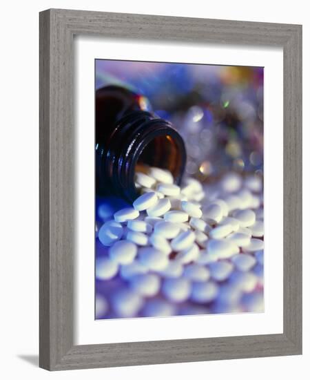 Scattered Homeopathy Pills From a Pill Bottle-Cordelia Molloy-Framed Photographic Print