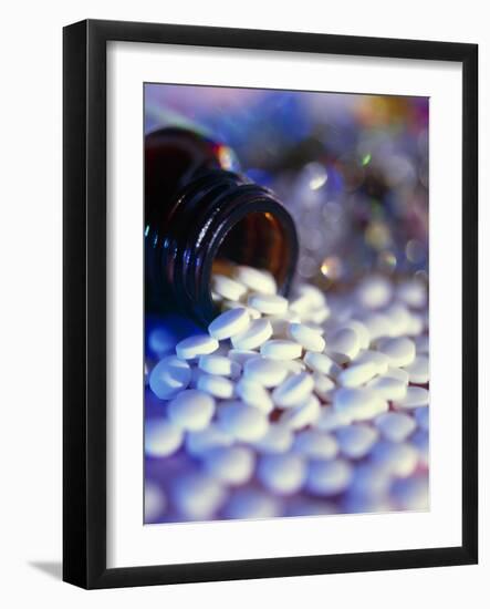 Scattered Homeopathy Pills From a Pill Bottle-Cordelia Molloy-Framed Photographic Print