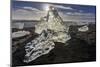 Scattered Ice from Icebergs on Black Sand Beach at Joklusarlon, Iceland-Chuck Haney-Mounted Photographic Print