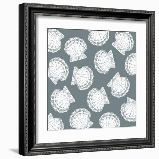 Scattered Shells II-Sabine Berg-Framed Art Print