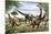 Scelidosaurus, Nothronychus and Argentinosaurus Dinosarus Grazing on Leaves-Stocktrek Images-Mounted Art Print