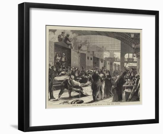 Scene at a Railway Station on the Arrival of a Train with Wounded-null-Framed Giclee Print