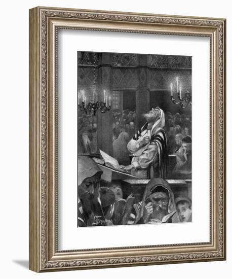 Scene at a Synagogue, the Great Day of Atonement, 6th October 1897-Isaac Snowman-Framed Giclee Print