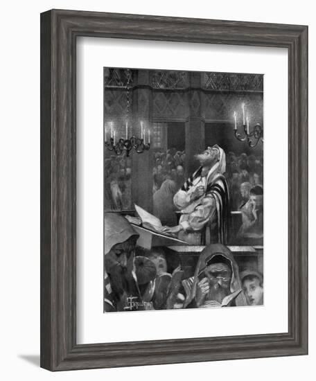 Scene at a Synagogue, the Great Day of Atonement, 6th October 1897-Isaac Snowman-Framed Giclee Print