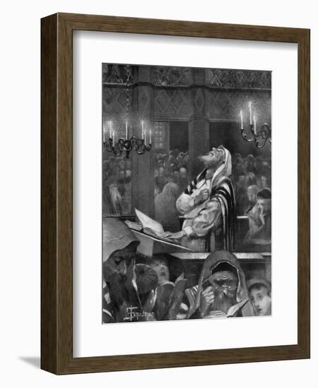 Scene at a Synagogue, the Great Day of Atonement, 6th October 1897-Isaac Snowman-Framed Giclee Print