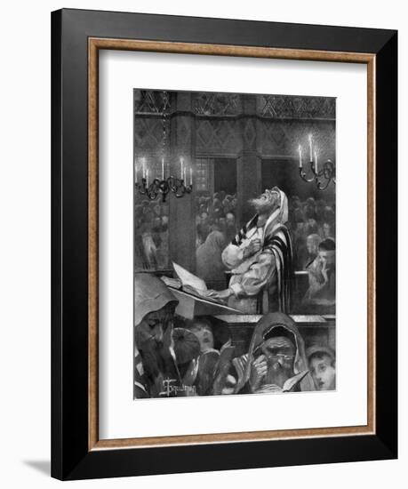 Scene at a Synagogue, the Great Day of Atonement, 6th October 1897-Isaac Snowman-Framed Giclee Print