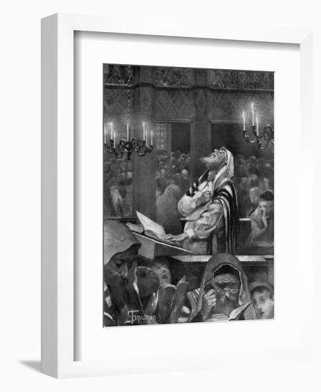 Scene at a Synagogue, the Great Day of Atonement, 6th October 1897-Isaac Snowman-Framed Giclee Print