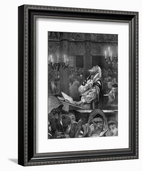 Scene at a Synagogue, the Great Day of Atonement, 6th October 1897-Isaac Snowman-Framed Giclee Print