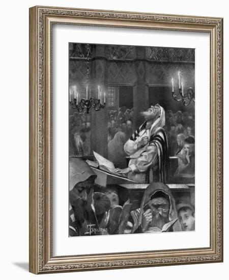 Scene at a Synagogue, the Great Day of Atonement, 6th October 1897-Isaac Snowman-Framed Giclee Print