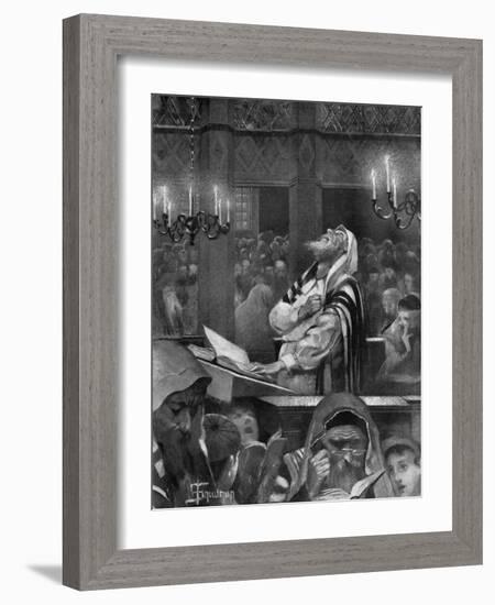Scene at a Synagogue, the Great Day of Atonement, 6th October 1897-Isaac Snowman-Framed Giclee Print