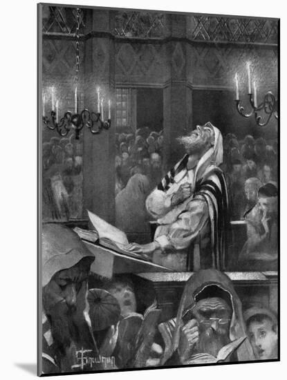 Scene at a Synagogue, the Great Day of Atonement, 6th October 1897-Isaac Snowman-Mounted Giclee Print