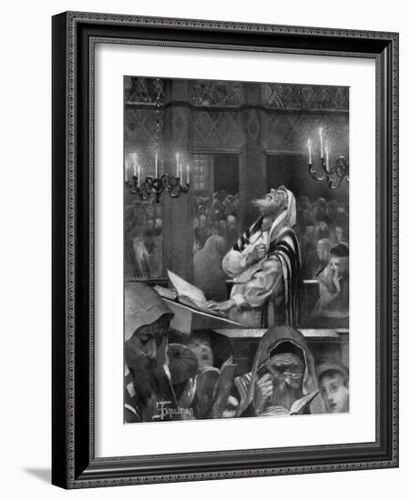 Scene at a Synagogue, the Great Day of Atonement, 6th October 1897-Isaac Snowman-Framed Giclee Print