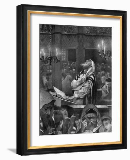 Scene at a Synagogue, the Great Day of Atonement, 6th October 1897-Isaac Snowman-Framed Giclee Print