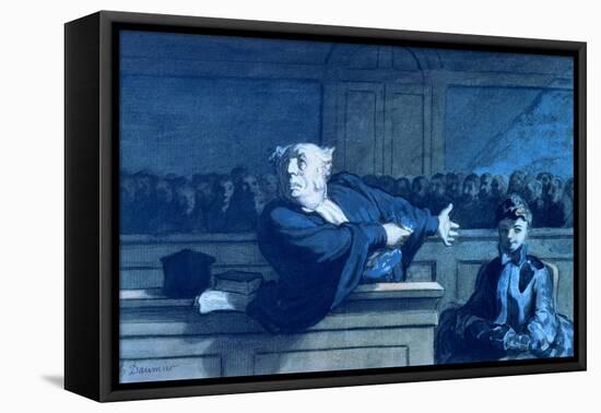 Scene at a Tribunal-Honore Daumier-Framed Premier Image Canvas