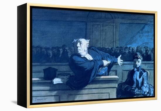 Scene at a Tribunal-Honore Daumier-Framed Premier Image Canvas