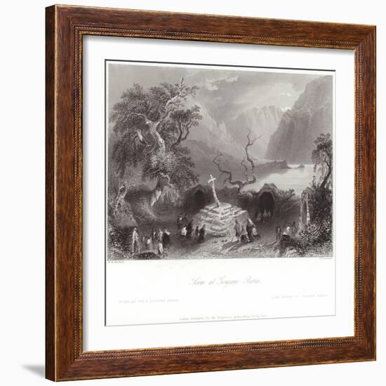 Scene at Gougane Barra in County Cork-William Henry Bartlett-Framed Giclee Print