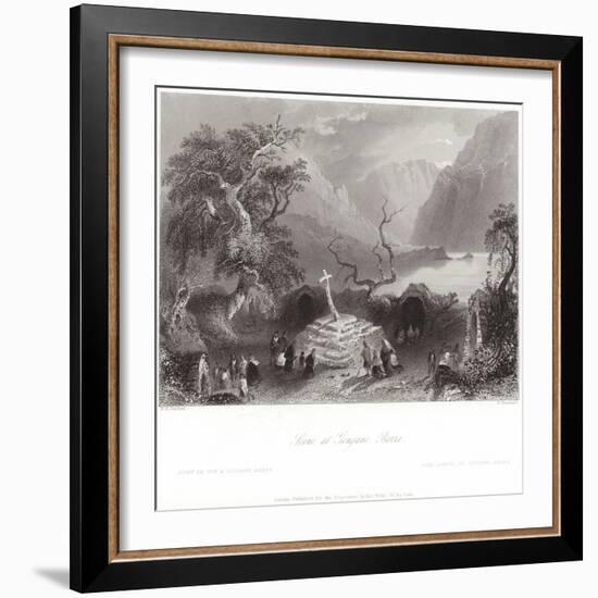 Scene at Gougane Barra in County Cork-William Henry Bartlett-Framed Giclee Print