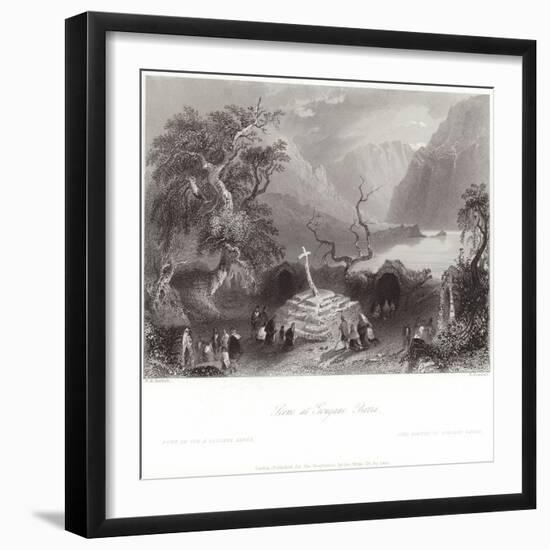 Scene at Gougane Barra in County Cork-William Henry Bartlett-Framed Giclee Print