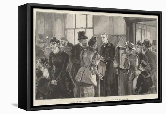 Scene at the Admiralty after the News of the Loss of HMS Victoria-William Heysham Overend-Framed Premier Image Canvas