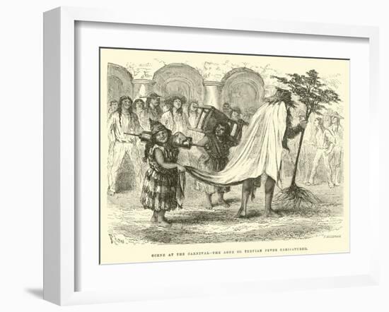 Scene at the Carnival, the Ague or Tertian Fever Caricatured-Édouard Riou-Framed Giclee Print