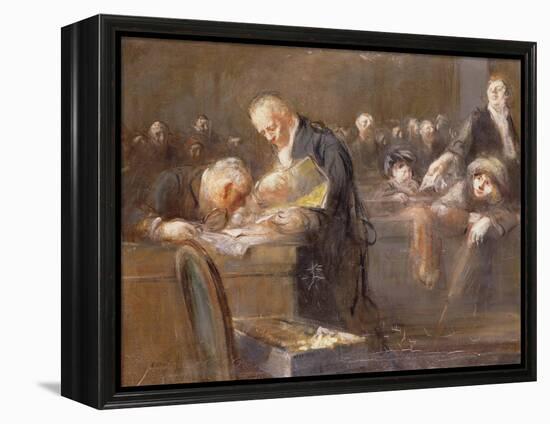 Scene at the Tribunal: the Convicting Evidence-Jean Louis Forain-Framed Premier Image Canvas