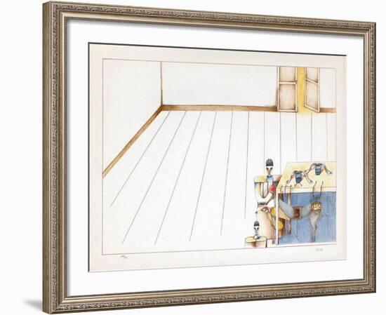 Scène D'Intérieur-Emilio Ortiz-Framed Limited Edition