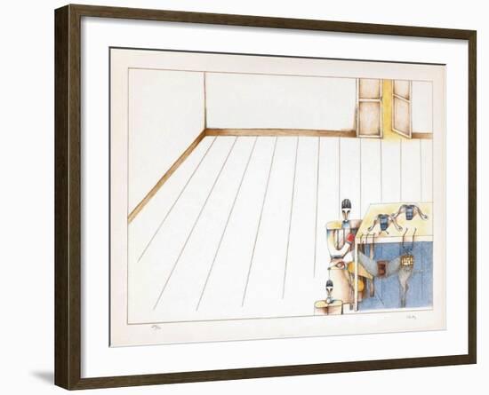 Scène D'Intérieur-Emilio Ortiz-Framed Limited Edition