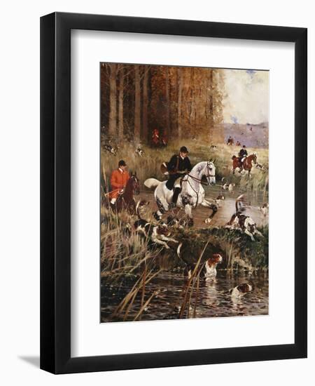 Scene De Chasse a Cour-Rene Princeteau-Framed Giclee Print