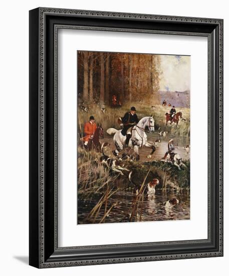 Scene De Chasse a Cour-Rene Princeteau-Framed Giclee Print