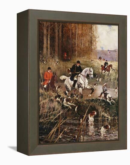 Scene De Chasse a Cour-Rene Princeteau-Framed Premier Image Canvas