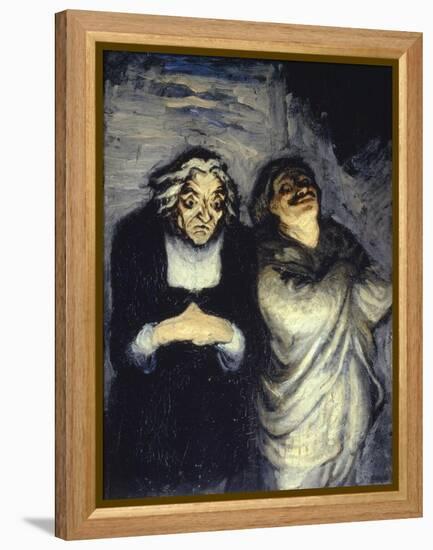 Scene de Comedie-Honore Daumier-Framed Premier Image Canvas