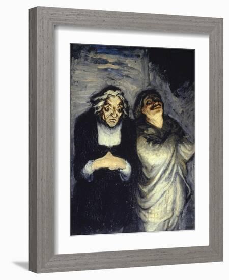 Scene de Comedie-Honore Daumier-Framed Giclee Print