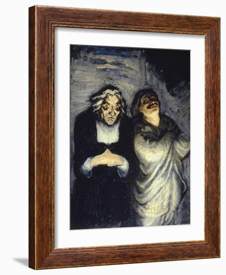 Scene de Comedie-Honore Daumier-Framed Giclee Print