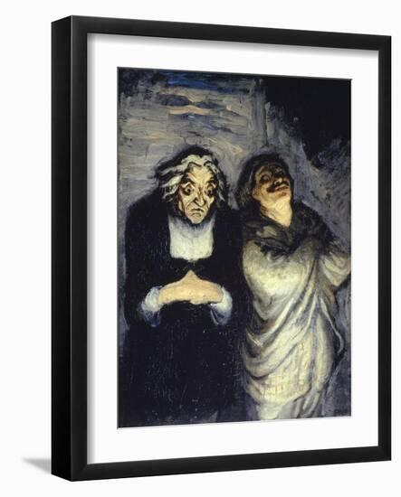 Scene de Comedie-Honore Daumier-Framed Giclee Print