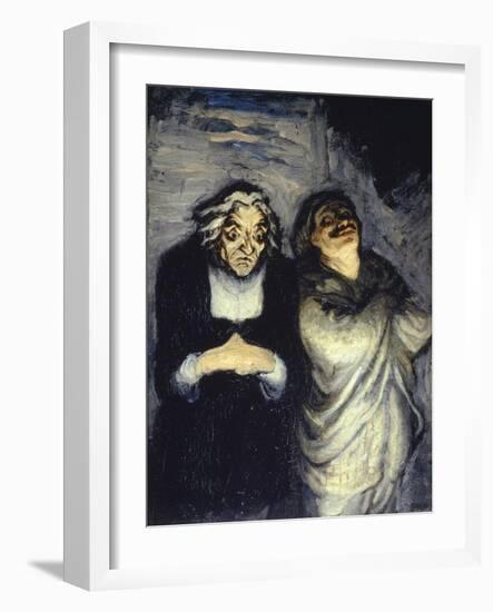 Scene de Comedie-Honore Daumier-Framed Giclee Print