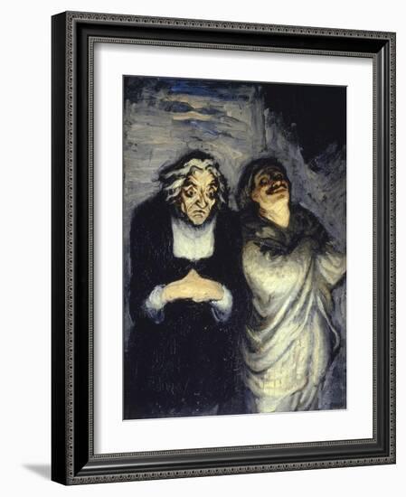 Scene de Comedie-Honore Daumier-Framed Giclee Print