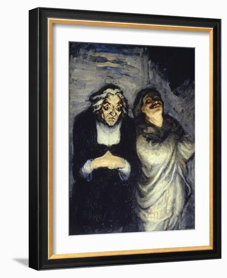 Scene de Comedie-Honore Daumier-Framed Giclee Print