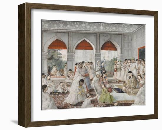 Scène de harem : Dames de cour jouant aux échecs"-null-Framed Giclee Print