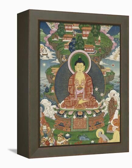 Scène de la vie de Buddha : le grand miracle de Svaravati-null-Framed Premier Image Canvas