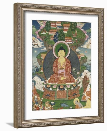 Scène de la vie de Buddha : le grand miracle de Svaravati-null-Framed Giclee Print