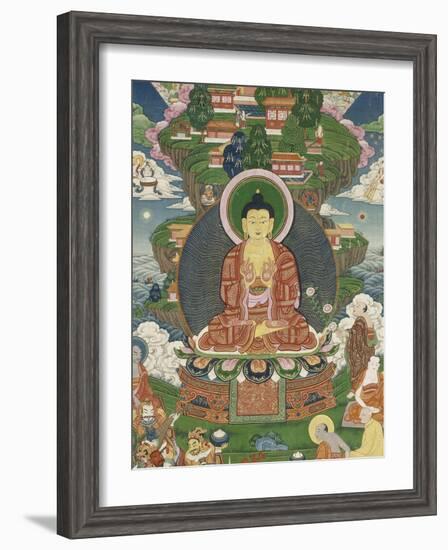 Scène de la vie de Buddha : le grand miracle de Svaravati-null-Framed Giclee Print