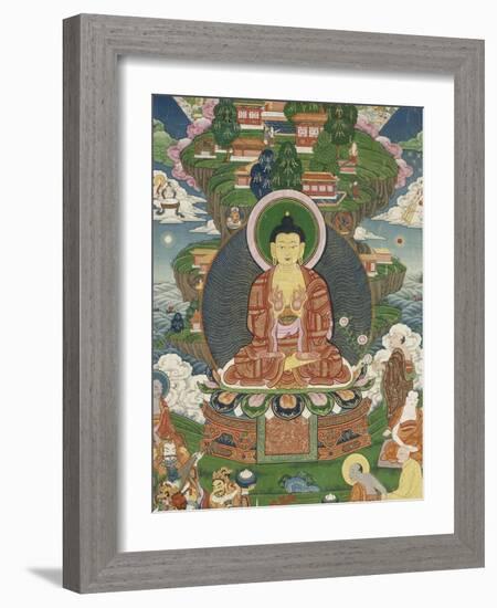 Scène de la vie de Buddha : le grand miracle de Svaravati-null-Framed Giclee Print
