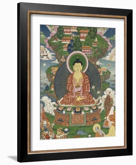 Scène de la vie de Buddha : le grand miracle de Svaravati-null-Framed Giclee Print