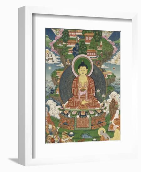 Scène de la vie de Buddha : le grand miracle de Svaravati-null-Framed Giclee Print