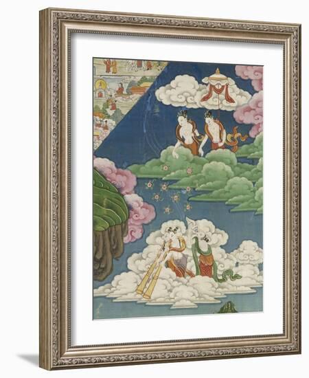 Scène de la vie de Buddha : le grand miracle de Svaravati-null-Framed Giclee Print