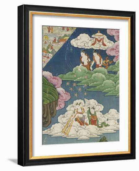 Scène de la vie de Buddha : le grand miracle de Svaravati-null-Framed Giclee Print