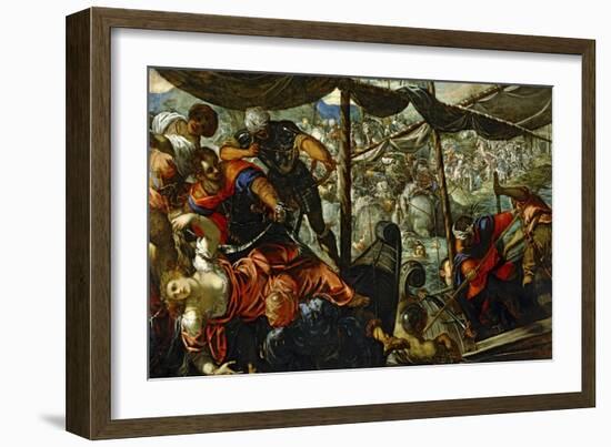 Scene from a Battle Between Turks and Christians-Jacopo Robusti Tintoretto-Framed Giclee Print